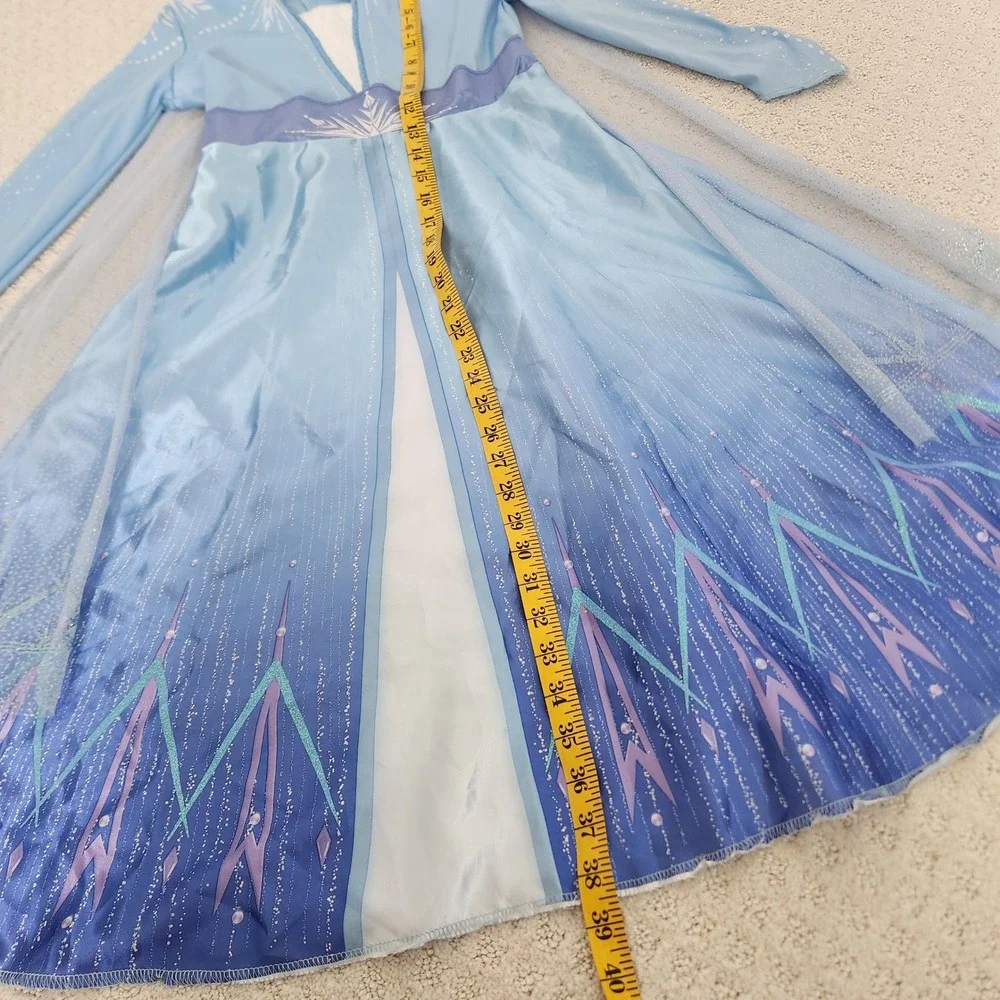 Disney Frozen II Elsa Costume Dress Blue Ombre Long Sleeve Girls Size 7-8